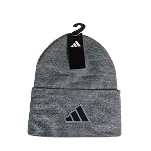 Men's Adidas Fold Over Beanie Cuffed Designed 3D Silicone Logo 1 Size Fits All